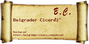 Belgrader Ciceró névjegykártya